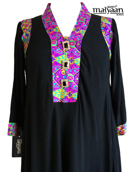 Black Linen Flair Top