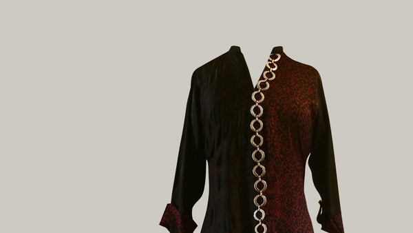Black and Red Chamoise Kurta