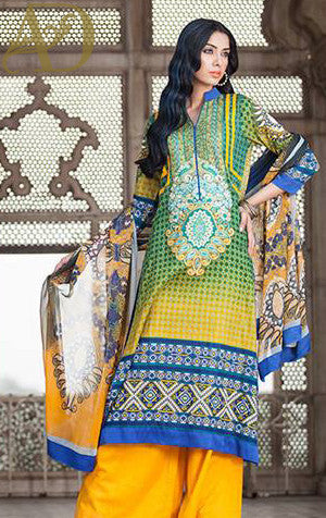 Mahnoor Sunshine Yellow Unstitched Suit