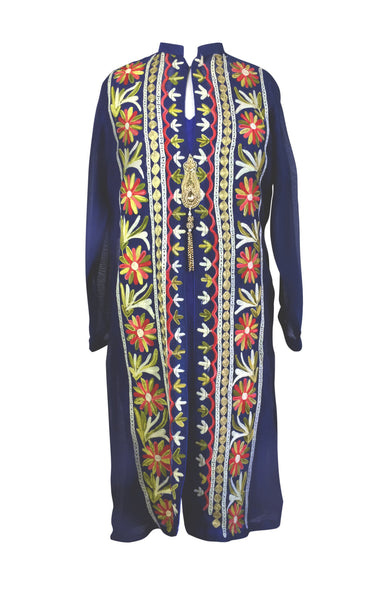 Electric Blue Cotton Net Jacket