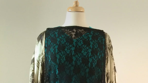 Lace and Silk Poncho Top