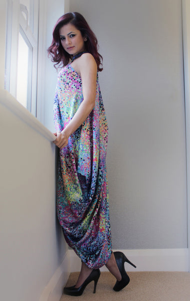 Oversized halter dress with a Choker