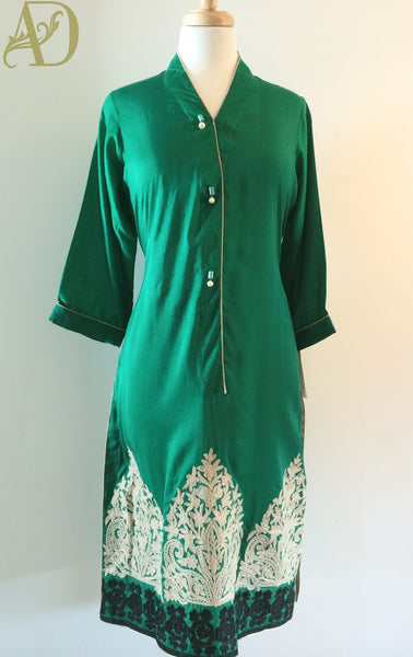 Emerald Green Cotton mix Kurta