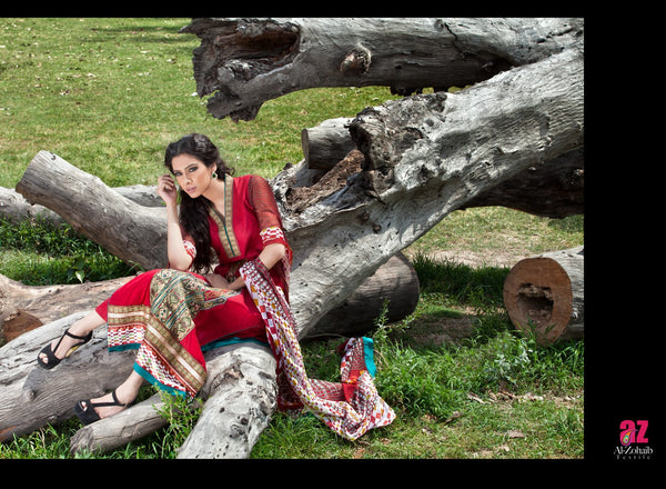 ZebAisha Red Unstitched Suit